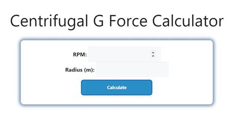 Centrifugal Pump G Force|calculating g force in centrifuge.